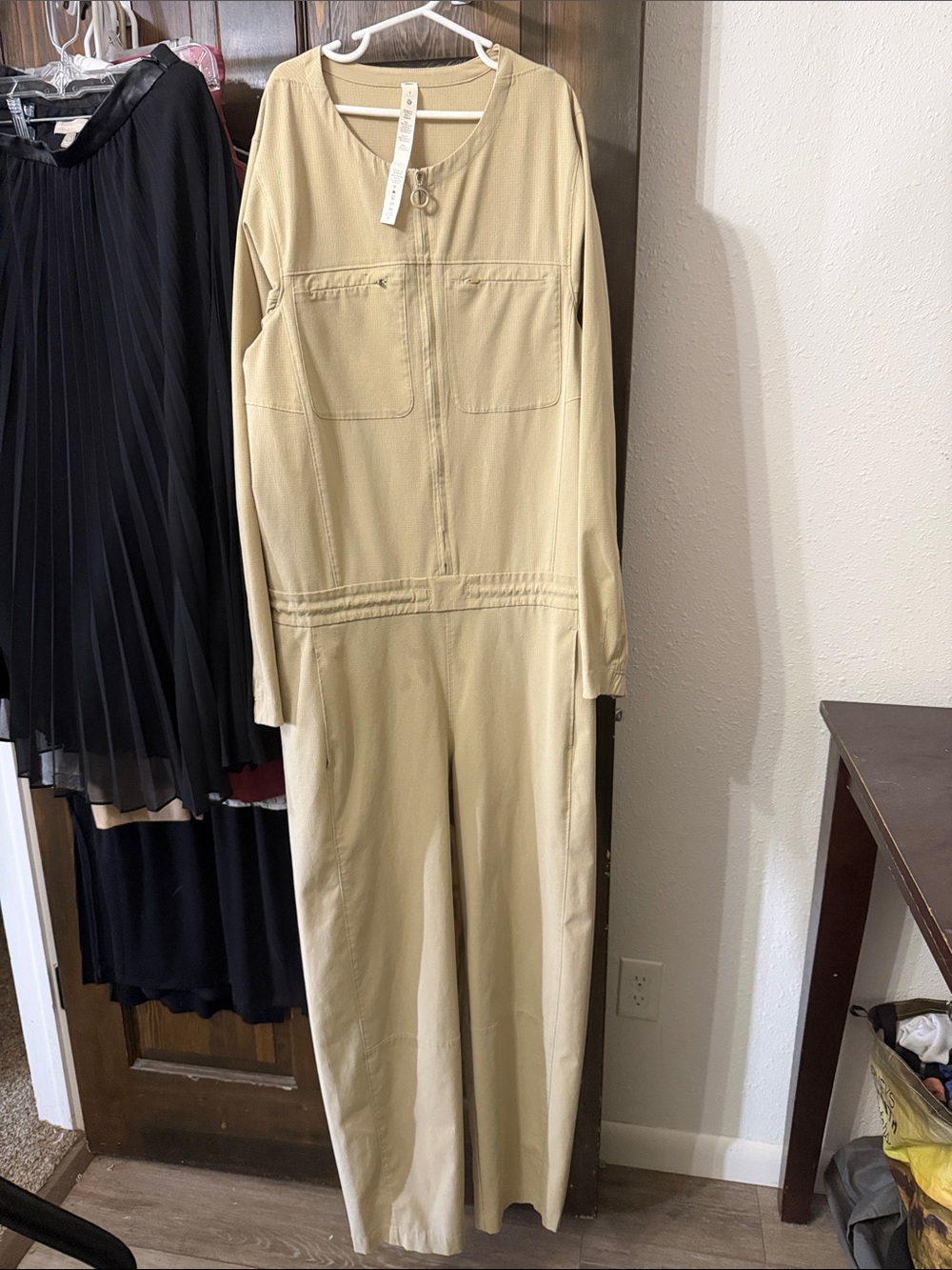 lululemon athletica Beige Long-Sleeve Utility Jumpsuit